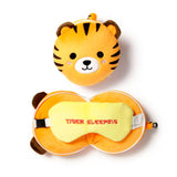 Masque de sommeil oreiller de voyage rond en peluche tigre Relaxeazzz