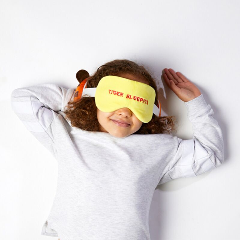 Masque de sommeil oreiller de voyage rond en peluche tigre Relaxeazzz