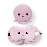 Masque de sommeil oreiller de voyage rond Relaxeazzz en peluche poulpe