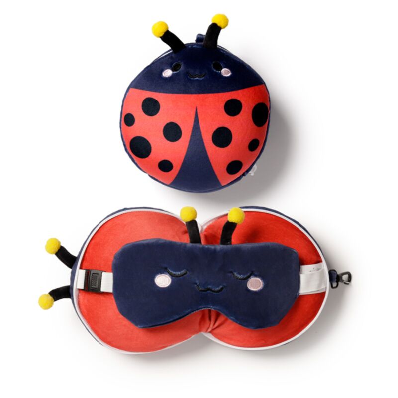 Relaxeazzz Adorabugs Coccinelle Oreiller de voyage rond Masque de sommeil