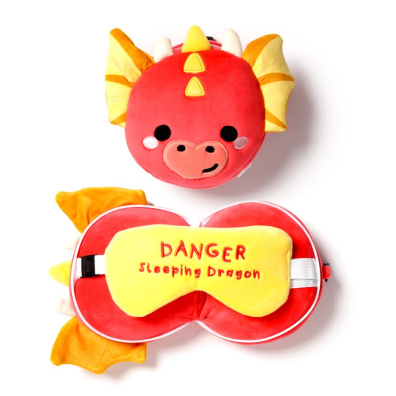 Masque de sommeil oreiller de voyage rond Relaxeazzz Adoramagics Dragon