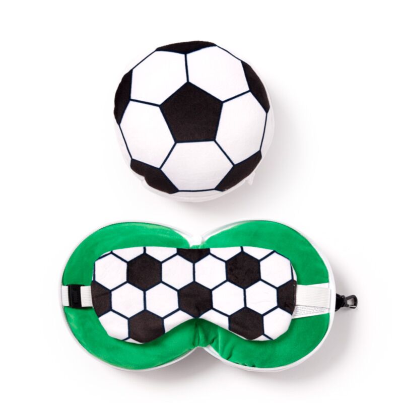 Masque de sommeil oreiller de voyage rond Relaxeazzz football