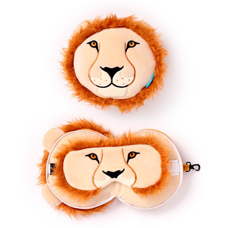Masque de sommeil oreiller de voyage rond Relaxeazzz lion