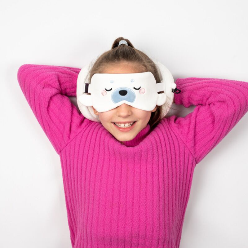 Relaxeazzz Adoramals Kai le phoque oreiller de voyage rond masque de sommeil