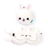 Relaxeazzz Adoramals Frances le lapin oreiller de voyage rond masque de sommeil