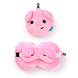 Relaxeazzz Adoramals Oliver le cochon oreiller de voyage rond masque de sommeil