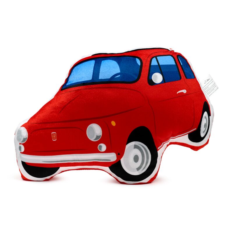 Coussin décoratif en peluche rouge Fiat 500