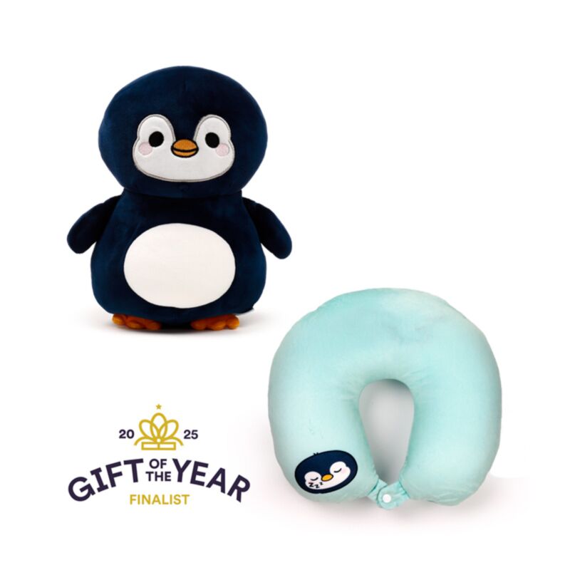 Swapseazzz Adoramals Penguin Oreiller de voyage en peluche 2 en 1