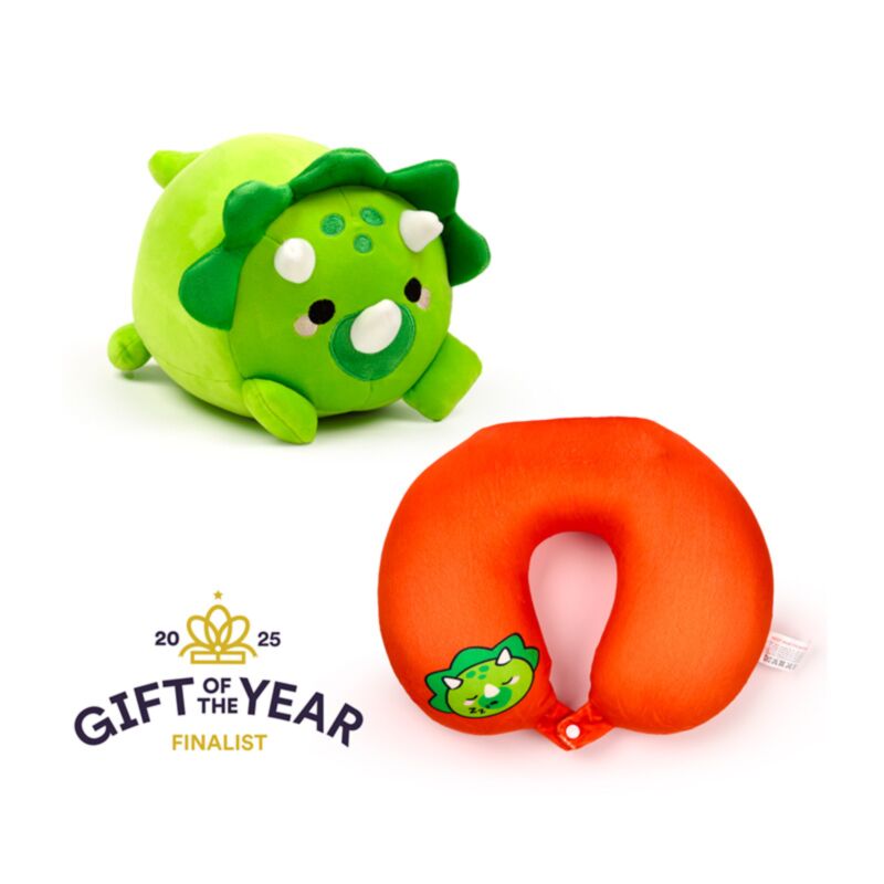 Swapseazzz Adorasaurs Oreiller de voyage en peluche 2 en 1 dinosaure