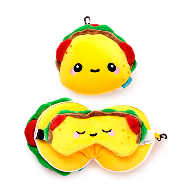 Relaxeazzz foodiemals frida de taco oreiller de voyage masque de sommeil