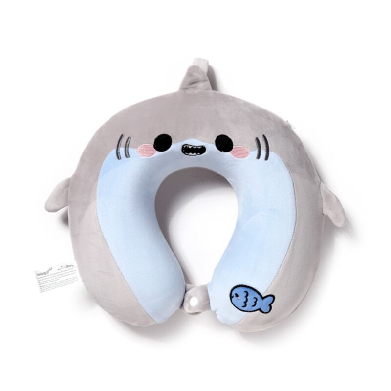 Relaxeazzz Archie le requin Adoramals oreiller cervical en mousse à mémoire de forme en peluche