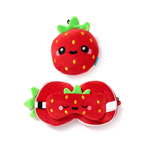 Relaxeazzz Elidi The Strawberry Foodiemals Oreiller de voyage Masque de sommeil