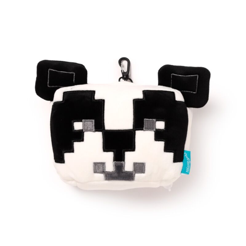 Relaxeazzz Minecraft Panda Oreiller de voyage rond Masque de sommeil