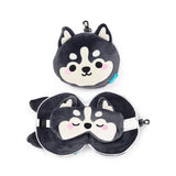 Relaxeazzz Luna le masque de sommeil oreiller de voyage animal de montagne husky