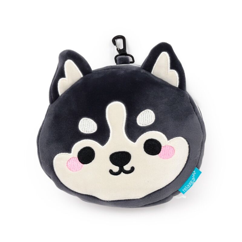 Relaxeazzz Luna le masque de sommeil oreiller de voyage animal de montagne husky
