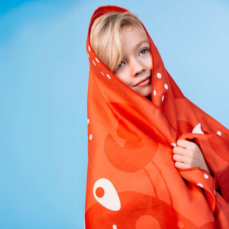 Crabe | serviette microfibre rouge 135 x 65 cm