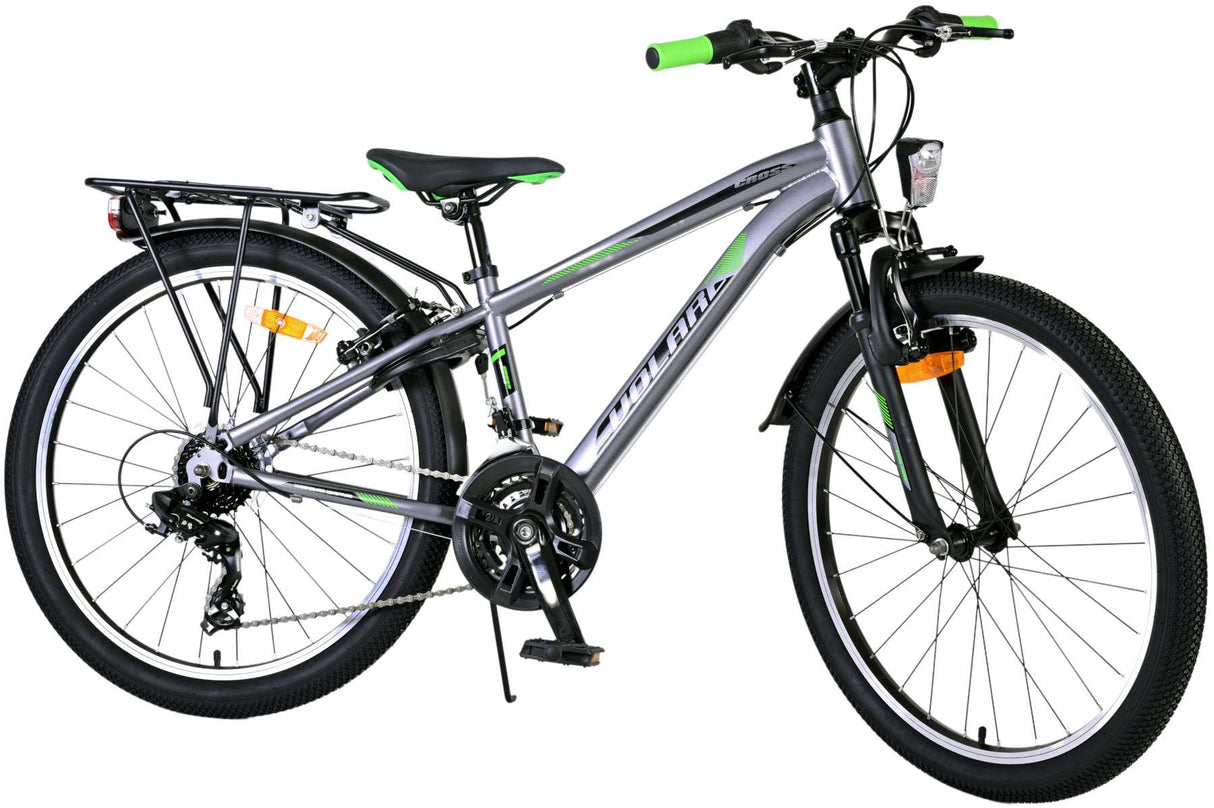 Volore Kräiz Kabes Bike Boys 24 Zoll Gray 18 Gears zwee Hand Bremsen