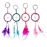 Mini porte-clés attrape-rêves en plumes