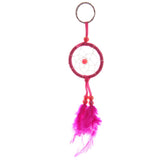 Mini porte-clés attrape-rêves en plumes