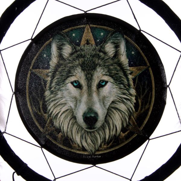Lisa Parker attrape-rêves - tête de loup 33cm