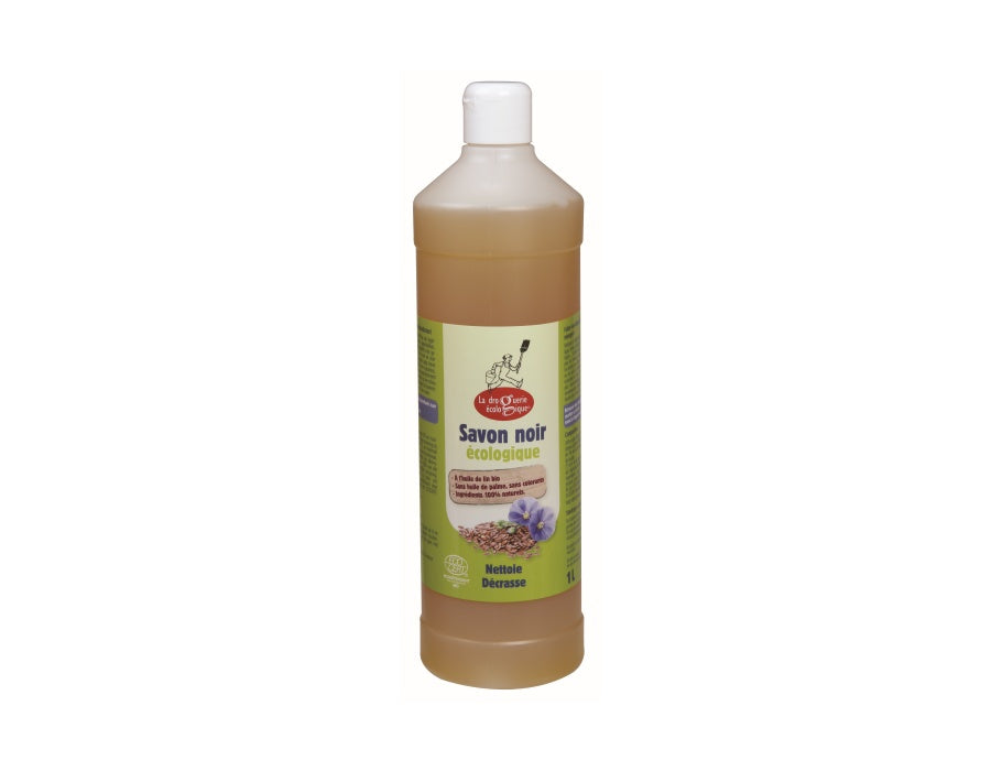 La droguerie écologique savon noir vert - liquide - huile de lin - 1l