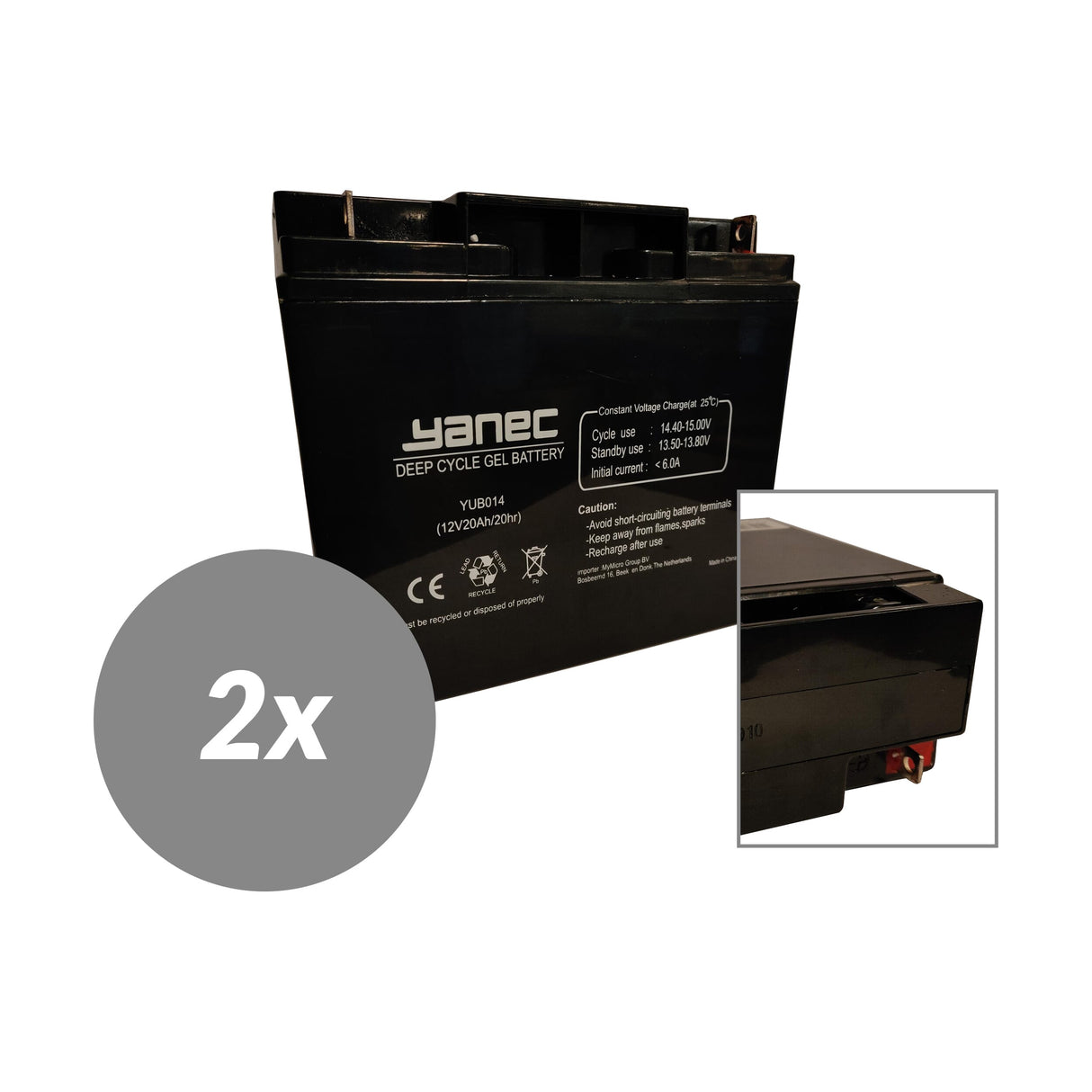 Kit de remplacement batterie gel Yanec 12v 20ah (hors câbles)