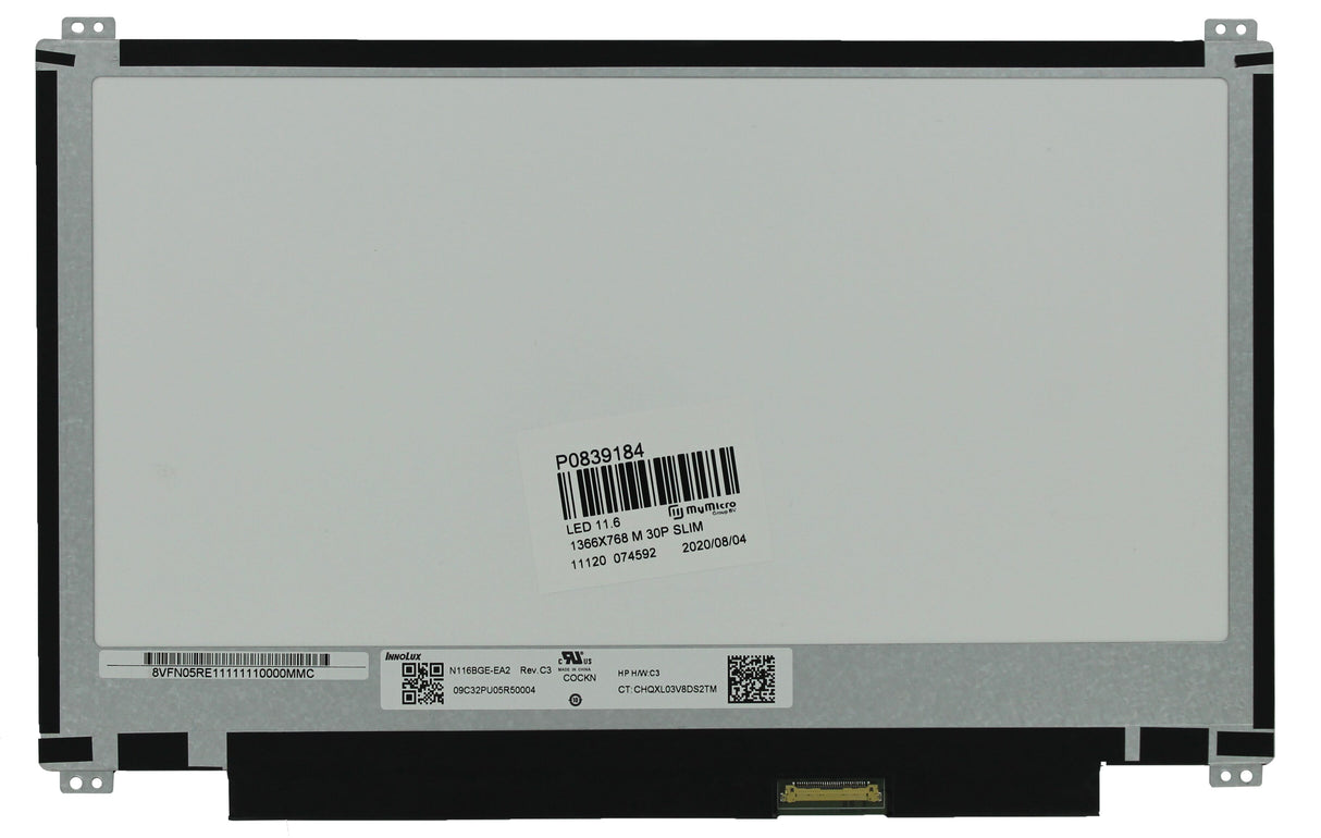 Écran LCD OEM 11,6 pouces 1366x768 MAT 30pin EDP