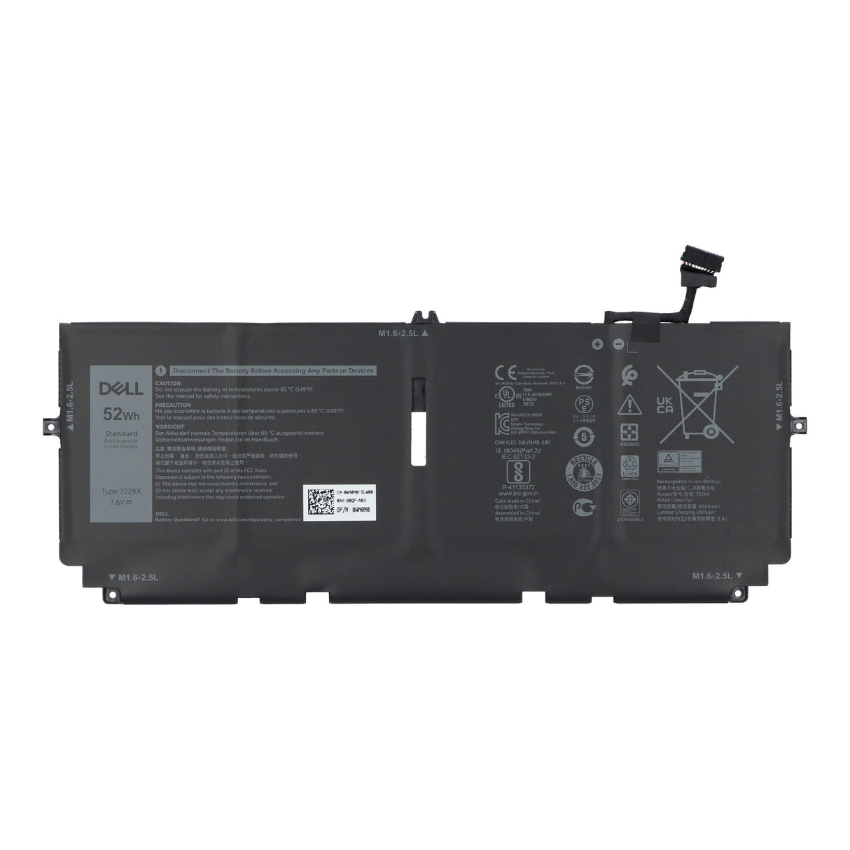 Batterie d'ordinateur portable Dell 6500 mah