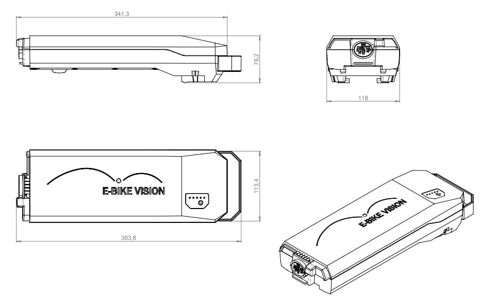 E-bike Vision PowerPack Lite 360WH Luggage E-Bike Vision