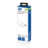 Câble de chargement et de données Act USB A vers Lightning 2 m certifié MFI
