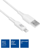 Câble de chargement et de données Act USB A vers Lightning 2 m certifié MFI