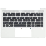 Clavier d'ordinateur portable HP Qwerty US + HEAUX TOP, backlit -Silver