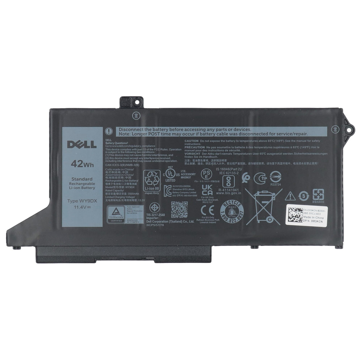 Batterie d'ordinateur portable Dell 3684 mah
