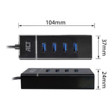 Act Connectivité USB-C Hub 3.2 avec 4 ports USB-A