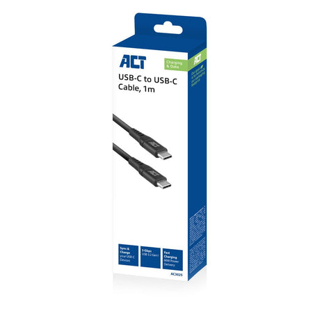 Câble de charge et de données Act USB 3.2 gen1 c mâle - c mâle 1 mètre