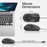 Souris optique filaire pleine grandeur Act 1000 dpi, clic silencieux