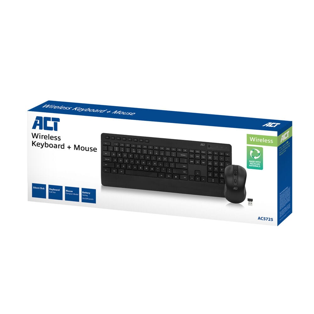 Ensemble clavier et souris sans fil Act (qwerty)