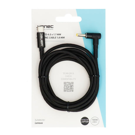 Câble de chargement Yanec USB-C vers 4,0 x 1,7 mm 1,8 m