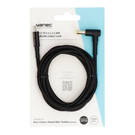 Câble de chargement Yanec USB-C vers 5,5 x 2,5 mm 1,8 m