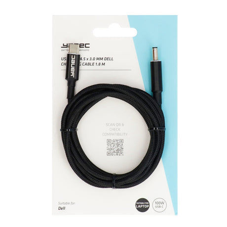 Câble de chargement Dell Yanec USB-C vers 4,5 x 3,0 mm 1,8 m