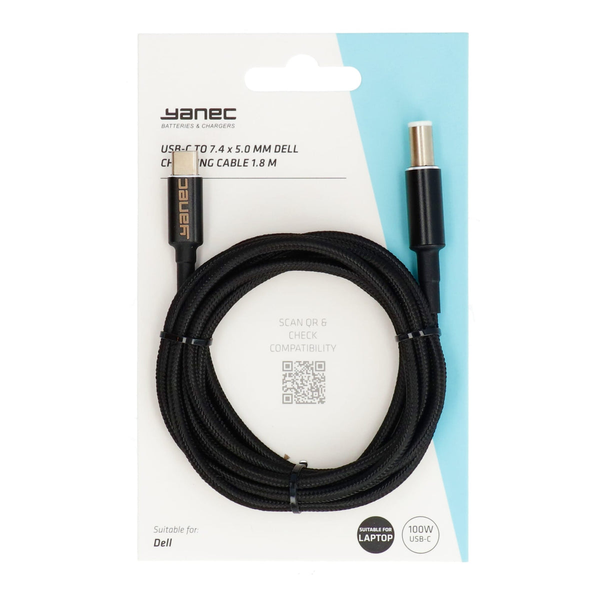 Câble de chargement Dell Yanec USB-C vers 7,4 x 5,0 mm 1,8 m