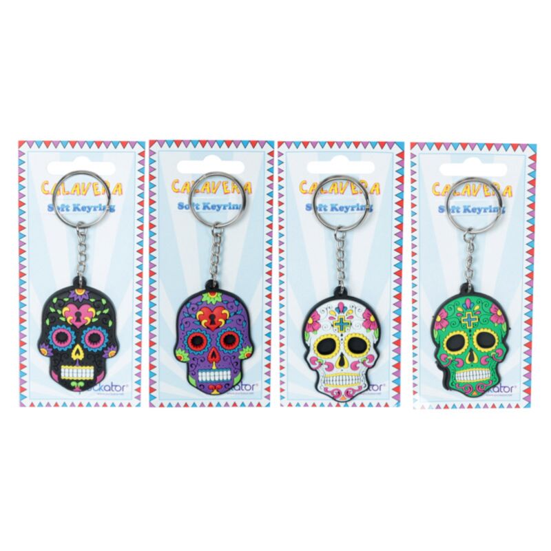 Porte-clés pvc crâne mexicain Dia de los muertos