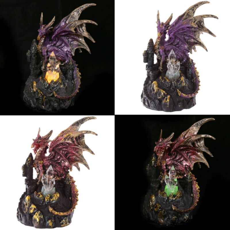 Dragon de légendes sombres sur le cristal LED du château