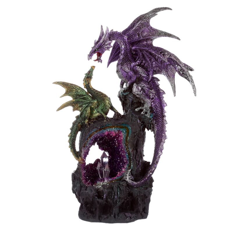 Dragon de cristal d'améthyste de légendes sombres