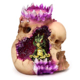 Porte-bougie chauffe-plat en forme de tête de mort en cristal Elements, bébé dragon