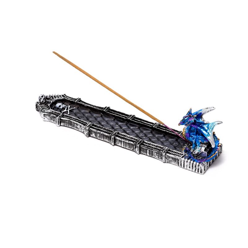 Support d'encens de dragon de crâne de déchirure de cauchemar enchanté