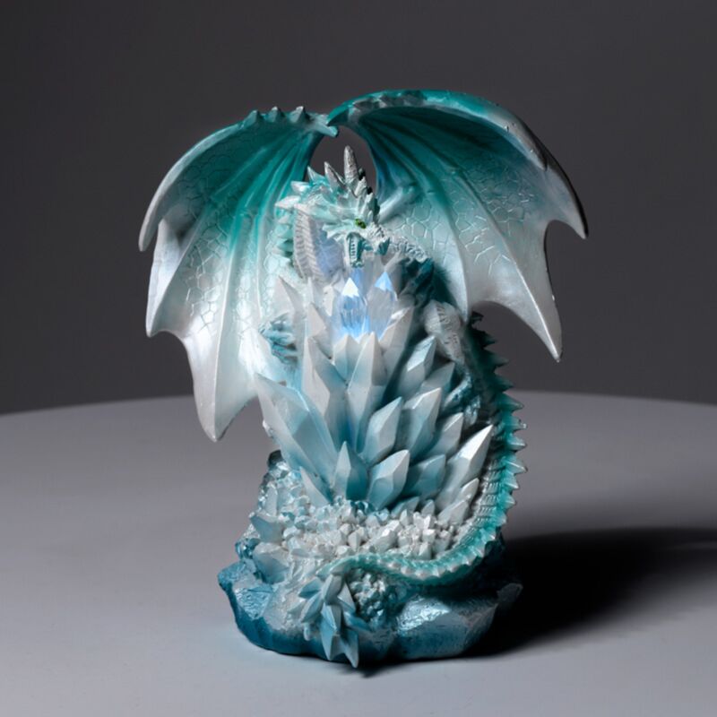 Dragon de quartz en cristal à LED, légendes sombres