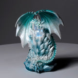 Dragon de quartz en cristal à LED, légendes sombres