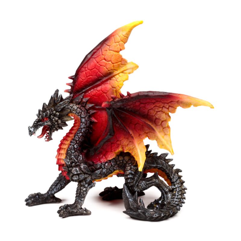 Dark legends protecteur de la nuit dragon de feu obsidienne 17cm