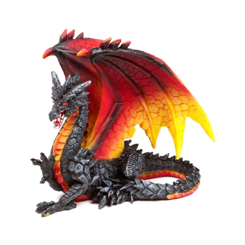 Dark legends protecteur de la nuit dragon de feu obsidienne 21cm